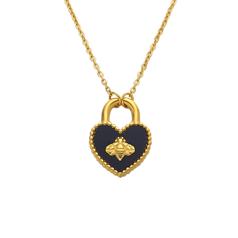 Millennium Hot Girl Love Small Lock Bee Necklace
