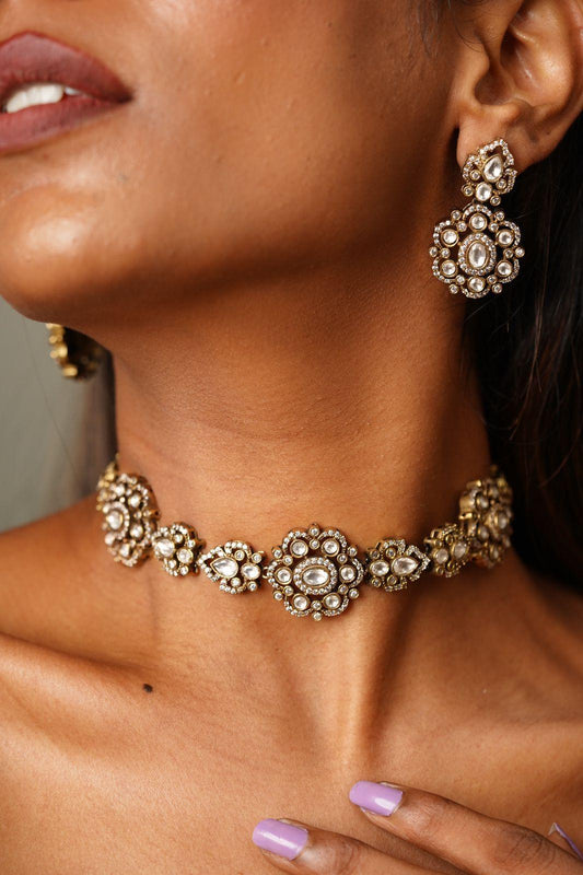 Sasha Basic Victorian Polki Choker / Necklace Set